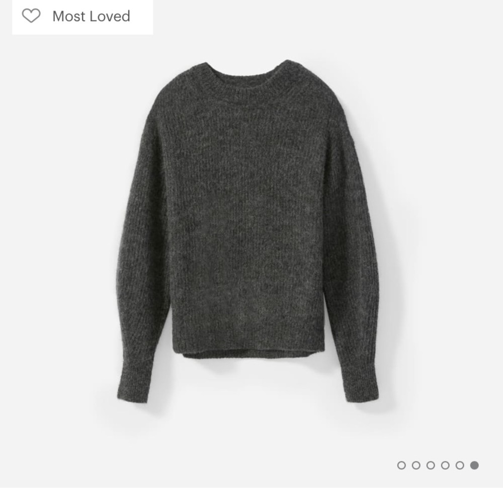 Everlane Oversized Alpaca Crew Heather Charcoal XS